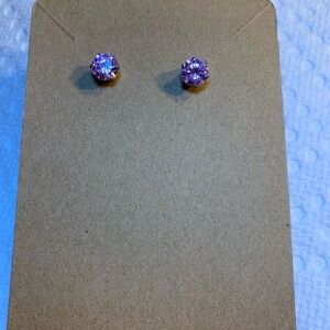 Elegant Pink CZ Stud Earrings